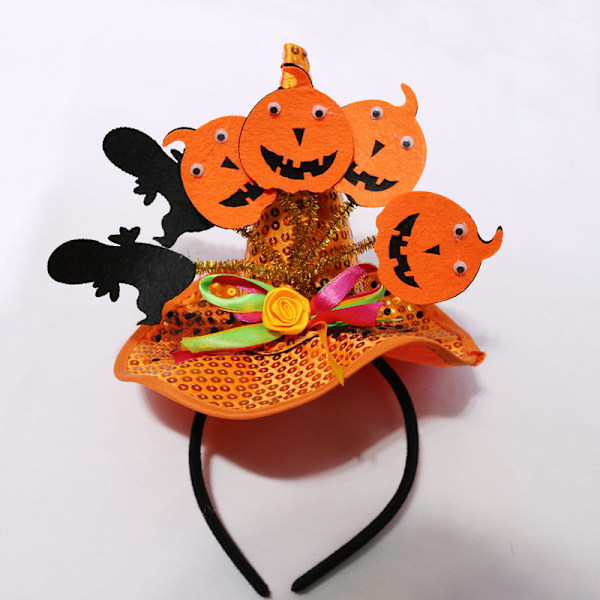 2 stk. Heks Gresskar Hatte Hodebånd Halloween Heks Hatte Hår Kostyme