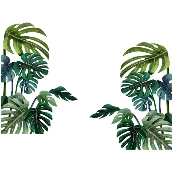 Grøn plante vægklistermærke tropisk vægklistermærke, plante klistermærker, DIY