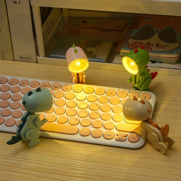 Blå Grøn, DIY mini dinosaur natlys, justerbar vinkel, mobi