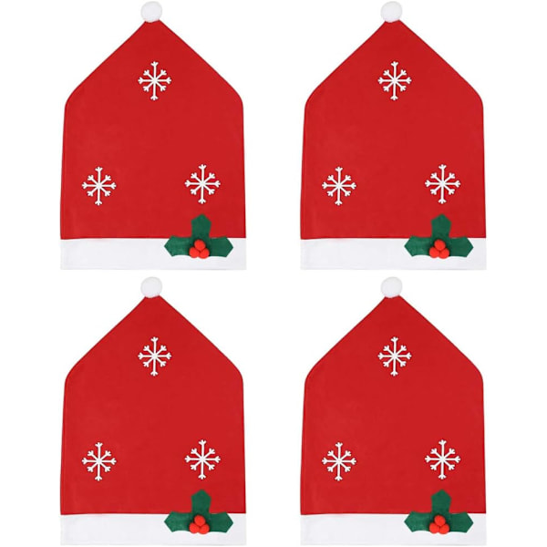 4 stycken julstolsöverdrag, julöverdragsdekoration gi