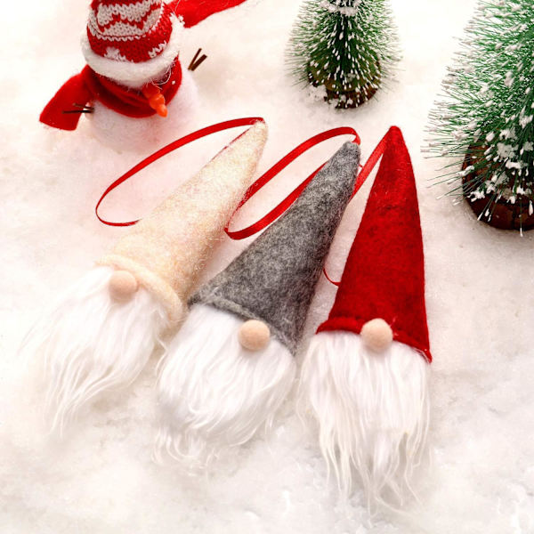 1 st jultomte plyschprydnader set - julgranshängande dekoration