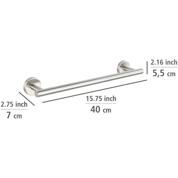 40 cm:n seinälle kiinnitettävä pyyheteline, seinälle kiinnitettävä pyyheteline,