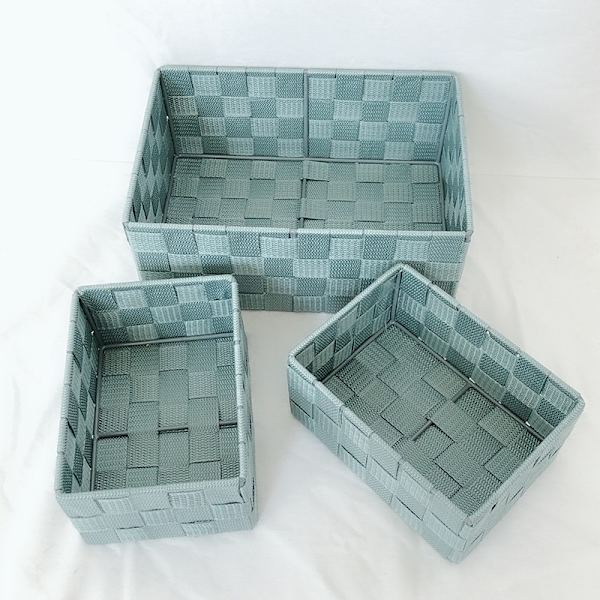 Mintgrøn 28 x 19 x 12 cm badeværelseskurv med låg mint - Bathro