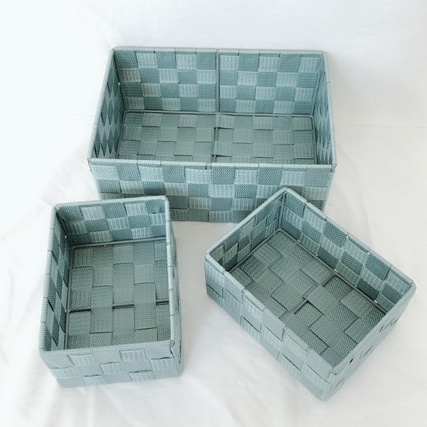 Myntgrønn 28 x 19 x 12 cm Baderomskurv med lokk mynte - Bathro