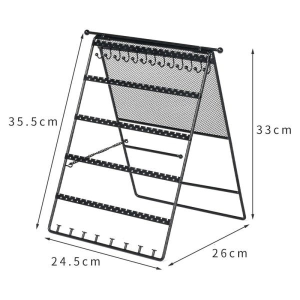 24,5 * 33 cm, flerlags sammenleggbar smykkestativ i jern, øredobber, bh