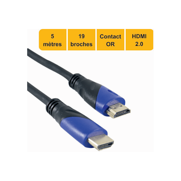 HDMI 2.0-kabel med hög hastighet 5 m Full HD 4K TV