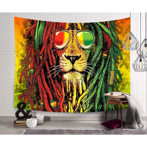Rasta Gobeläng Rastafari Lejonhuvud Bob Vägghängande Gobeläng för