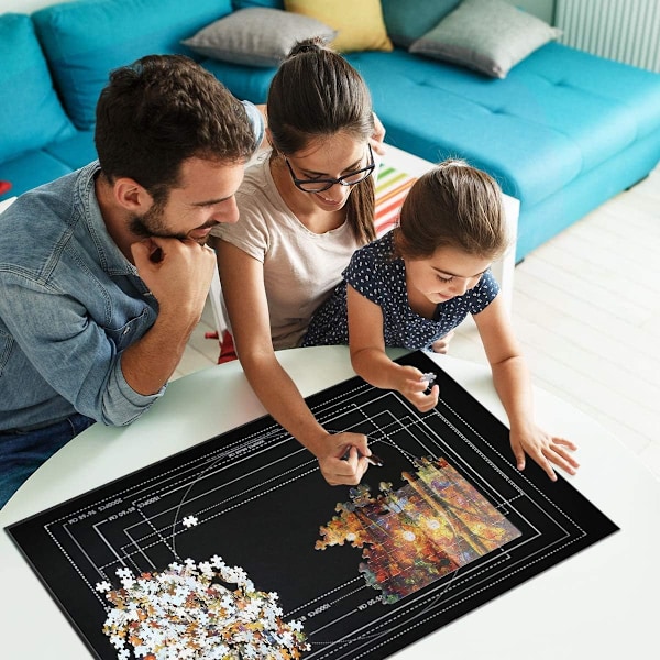 1500 bitar grå filtpusselmatta, 1500 bitar pusselfilt
