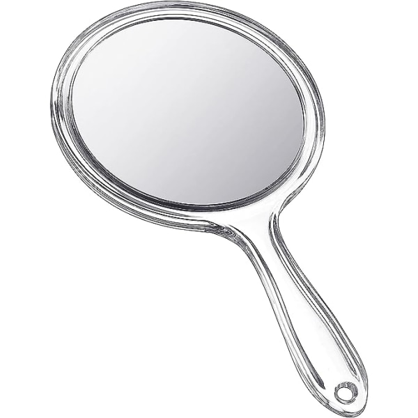 1 st genomskinlig spegel med handtag Bärbar dubbelsidig handspegel Mi