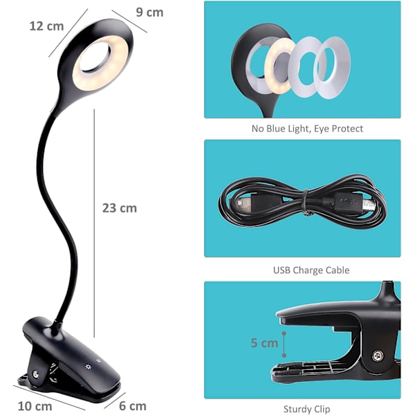 3W Genopladelig Trådløs LED-Skrivebordslampe, 28 LED'er, Touch-Sengelampe w