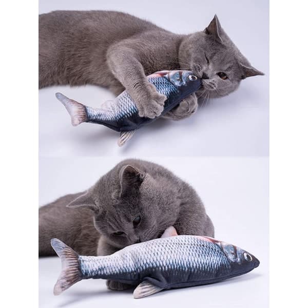 Interaktiv katteleke Sprutende fisk Grå