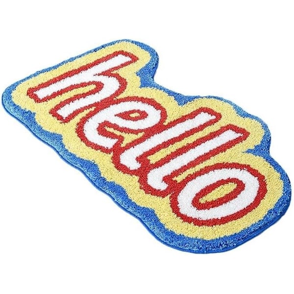 (40x60cm) Hello Badrumsmatta, Mikrofiber Halksäker Absorberande Maskintvättbar