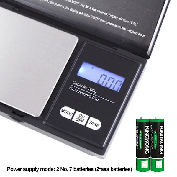 200g/0,01g tarkka taskuvaaka, digitaalinen vaaka gramma pieni yrtti