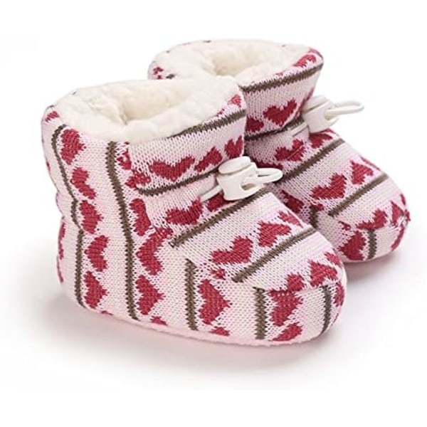 6-12 månader baby vinter varm fleece bootie, nyfödd halkfri mjuk