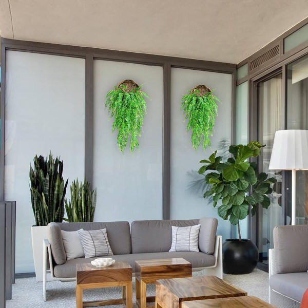 2 stk. kunstige planter Boston Fern planter, kunstige kunstige planter