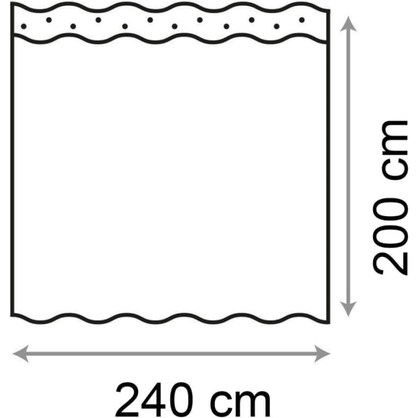 Suojusverho 240X200cm, Kylpyhuoneverhot Koukuilla Hometta Kestävä