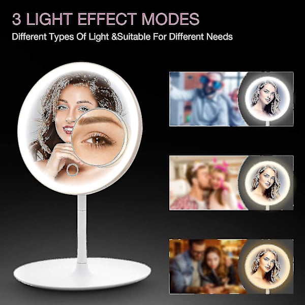 Oplyst spejl, LED-spejl med 5x