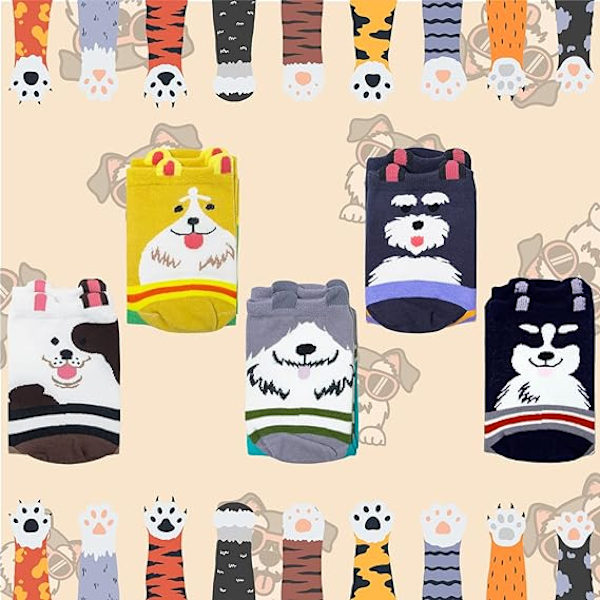 Hundformade strumpor 5-pack nya damstrumpor cross-border bomull så