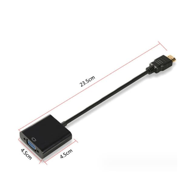 1 stk. sort HDMI til VGA-adapter, han til hun-konverteradapter 10