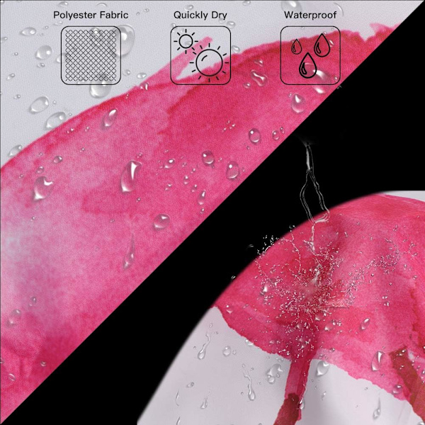180x180cm (Flamingo) Bruseforhæng Vandtæt Badeforhæng B