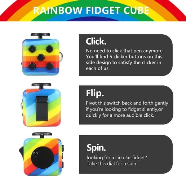 Regnbue Dekompression Legetøj, Anti-Stress Legetøj Stress Cube til Børn