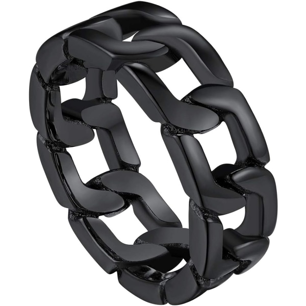 Ringer i rustfritt stål for menn - hvit/svart Gothic Link, Rock Bike R