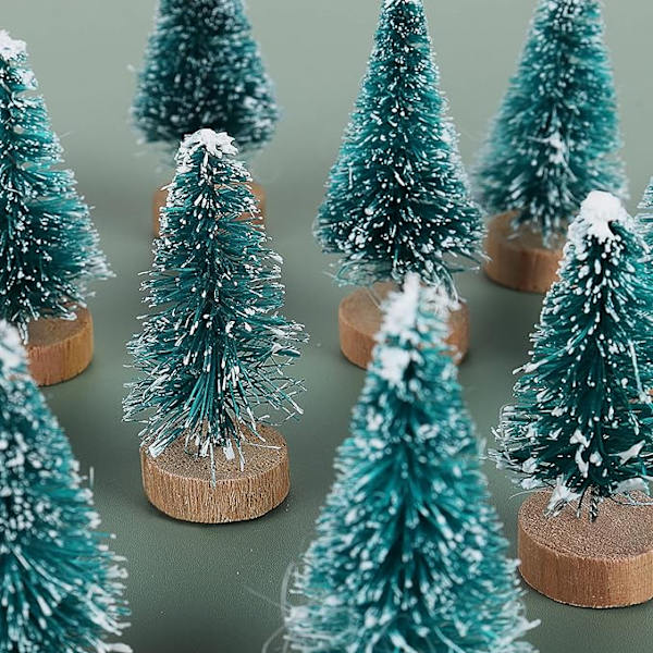 12-pakke med miniatyrjuletrær, juledekorasjoner for kunstprosjekter