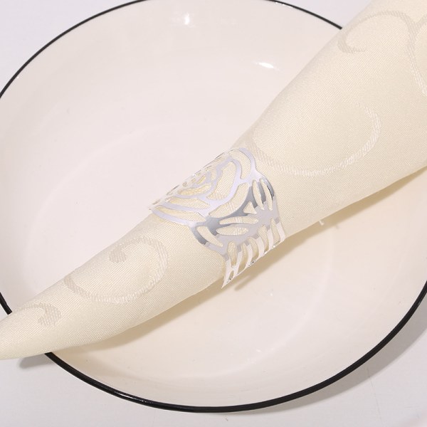 Sølv Servietring 12PCS Jul Servietholder Servietringe Nap