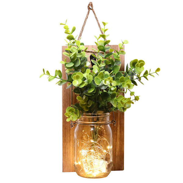 Rustikk Mason Jar Vegglampe, Shabby Chic Vegglampe Dekor med Pu