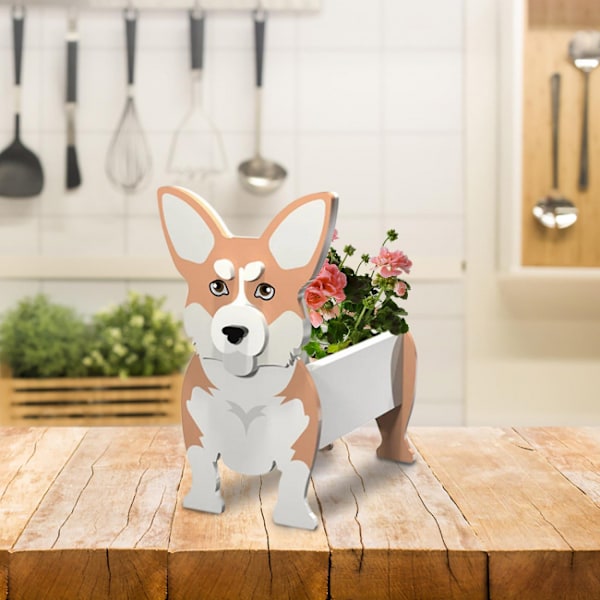 1 stk. Havekunst Håndværk Hund Blomsterpotte Opbevaring Have Dekoration Ar
