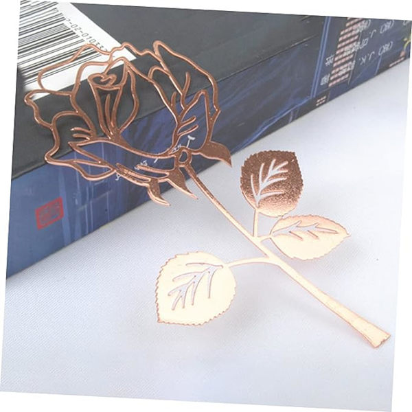 2 stk. Kontorgave Metal Bogmærke Gave Stål Bogmærke Blomst Bo