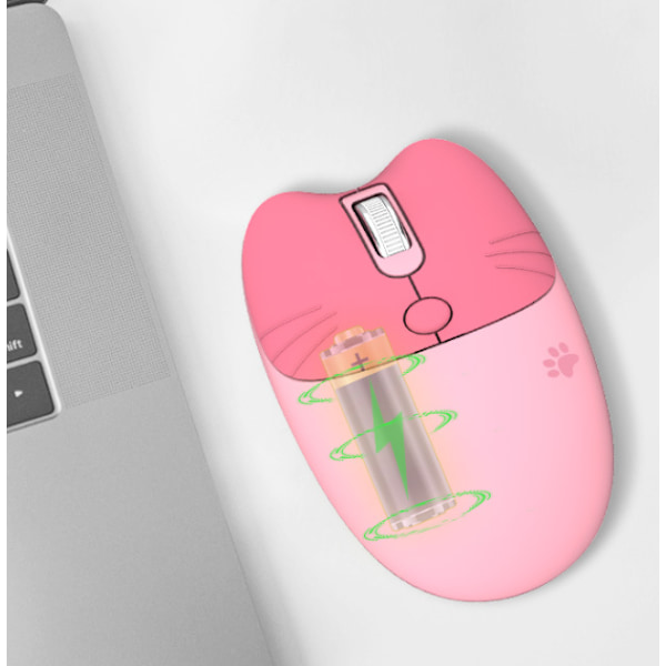 2.4G Rosa Mus Cartoon Katt Klo Dual Mode Datamaskin Mus