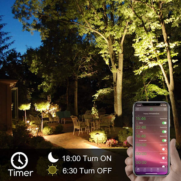 RGBW LED-strålkastare för utomhusbruk 15W Smartphone-styrd, Smart RGB