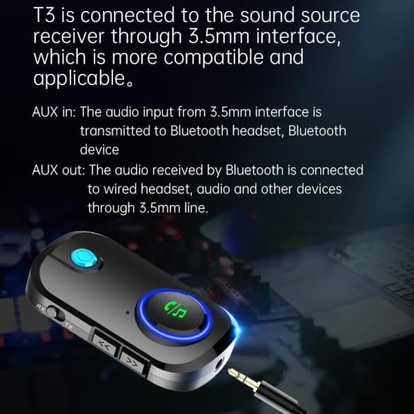Langaton Bluetooth-lähetin/vastaanotin hands-free AUX