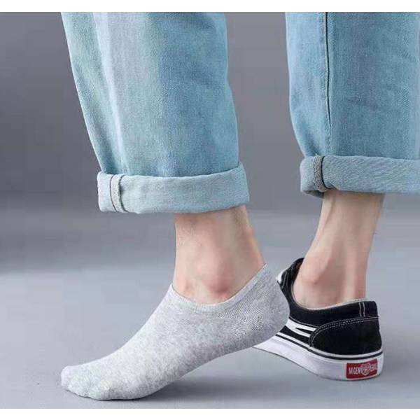 Ensemble de 6 chaussettes invisibles pour homme gris clair - chau