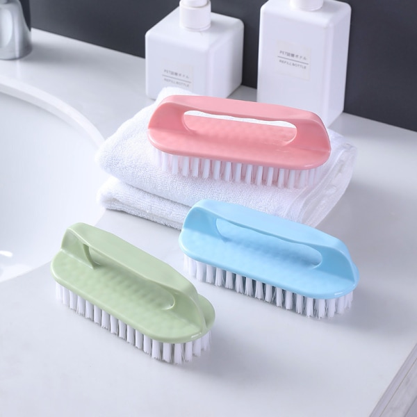 1 stk (blå) Multifunksjonell skrubbebørste holdbar myk plast