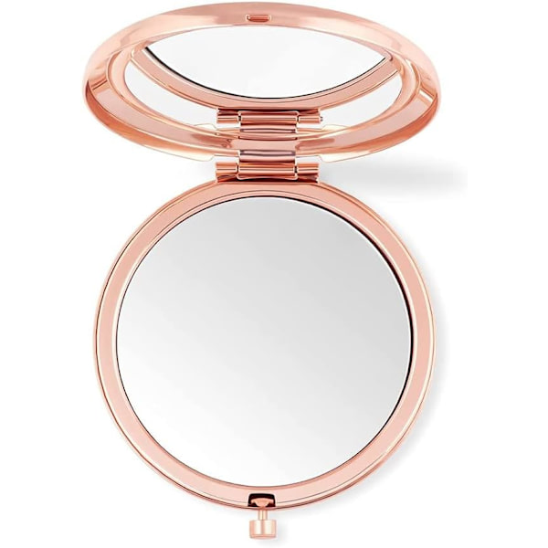 (rose gold) folde spejl lomme - rund dobbelt spejl - normal
