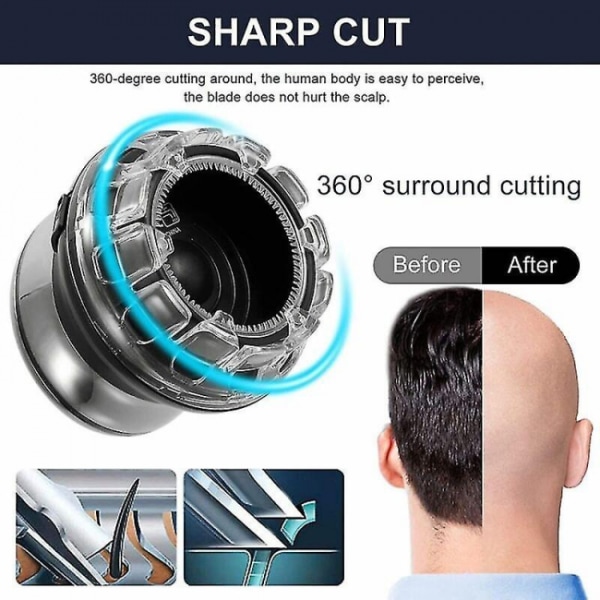 1 stk bærbar elektrisk hårklipper 360 roterende hårklipping