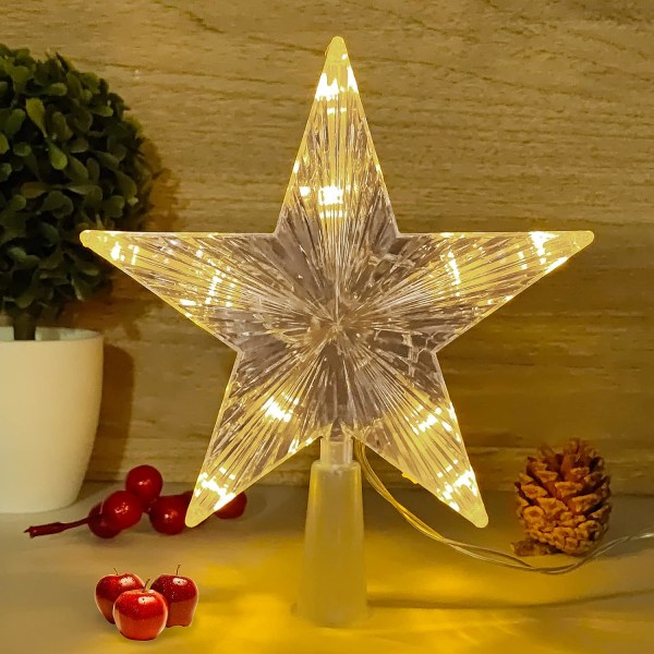 Julgransstjärna med 10 LED-ljus, Julgranstopper, Li