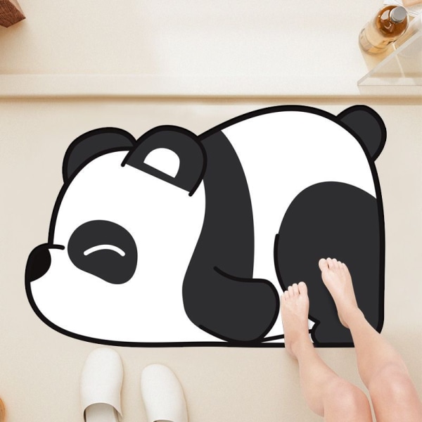 Myk diatoméjord toalettdør panda gulvmatte 50 * 80cm, ba
