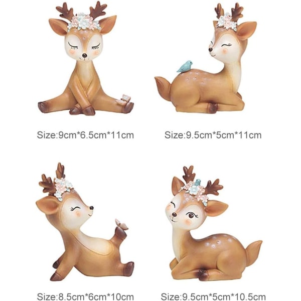 Liten Bambi hjort-meditasjon, dekorativt ornament, 3D Bambi Fawn M