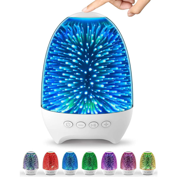 Bluetooth-högtalare nattlampor, 3D sänglampa touch-kontroll, Di
