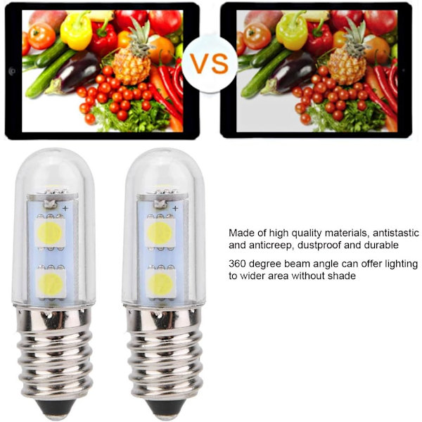 Pære, 110/220V 1,5W E14 LED-pære Majslampe til symaskine
