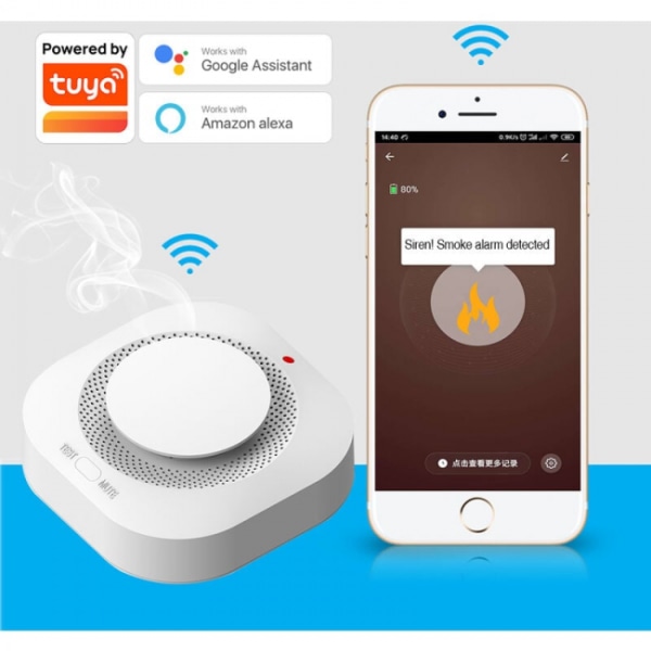 Hem Brandvarnare Tuya Smart WiFi Brandvarnare Tuya Brandvarnare