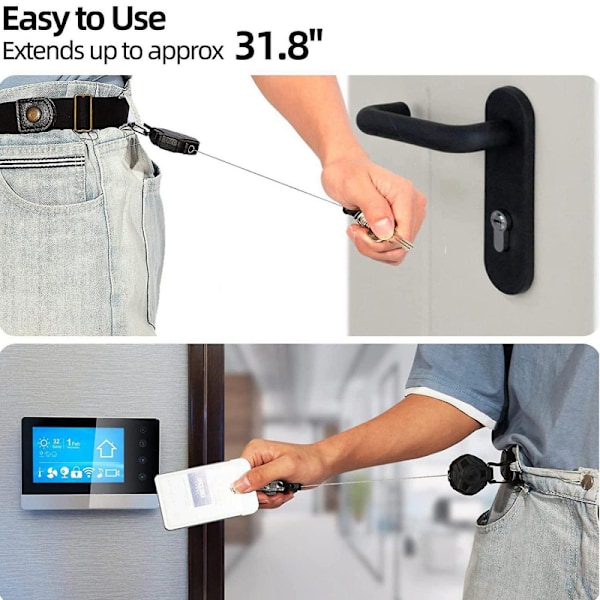 2-pack Retractable Keychain Heavy Duty, Badge Reels Retractable,