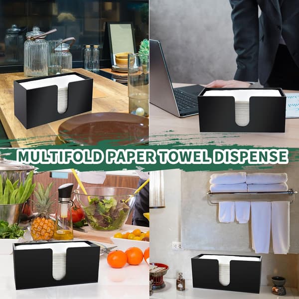 Fritstående papirhåndklædedispenser, sort akryl servietdispenser, multi-fold papirhåndklædedispenser