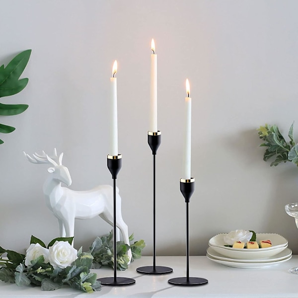 3 Ljusstakar Le Noir Bröllopsljusstake Olika Storlekar 24/28
