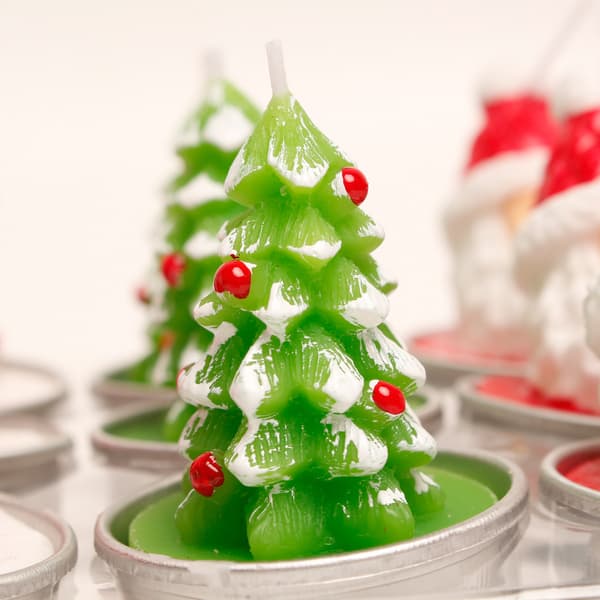 12 Mini Duftende Julelys, 4 Designs, 5x4cm - Ch