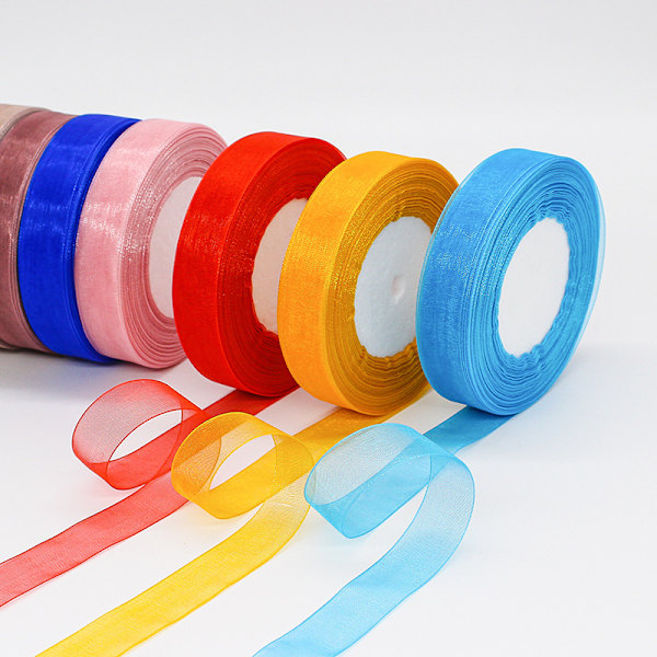 20mm ruusukullanvärinen organza-nauha, 45m ruusukullanvärinen läpikuultava nauha, ohut R