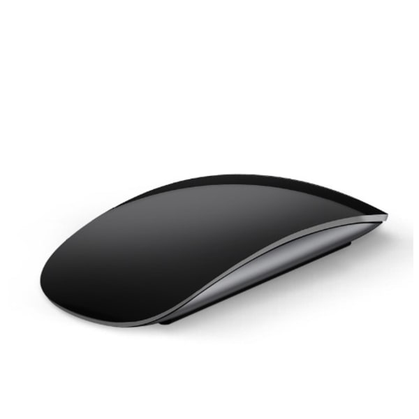 Sort, trådløs Bluetooth Touch Mouse til Mac/iPad, 1600 DPI Rech